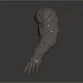 Silver Mechanical Arms Of Mechanical Character With Intricate Textures Metallic Structure And Reflective Effect