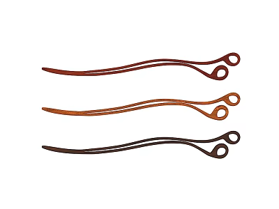Fashionable Jewelry Hairpins With Brown Orange Dark Brown Curved Sleek Design 3d model