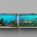 Stylish Aquarium Tank Setup With Colorful Fish Aquatic Plants And Decorative Elements For Home Interior