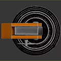 Tactical Military Grenade with Black Metal Body and Orange Pull Ring Detailed Textured Design