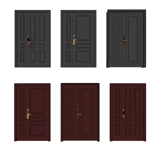 Jianou security door double door security door combination 3d model
