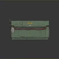 Vintage Green Industrial Machine With Conveyor Belt And Control Panel
