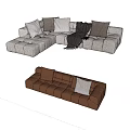 Modern Combination Sofa Multiplayer Sofa 3d model