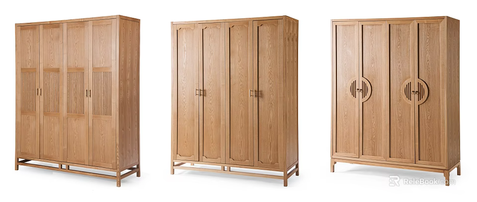 Wooden Wardrobes With Modern Design And Various Door Styles For Home Decoration 3d model 