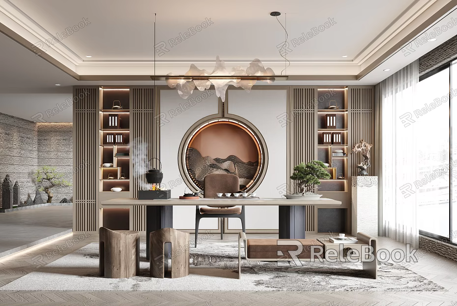 New Chinese Tea Room 3d model 