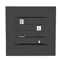 Modern Minimalist Gray Bookcase Interior Design With Floating Shelves Books Decorative Items And LED Lighting