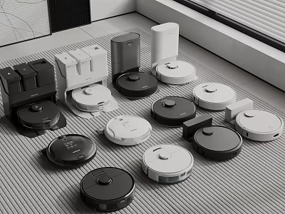 Various Robotic Vacuum Cleaners As Home Appliances 3d model