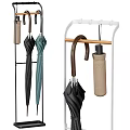 Modern Wall Decor Umbrella Stand With Black Green Brown Umbrellas And Beige Sleeves