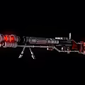 Futuristic Sci Fi Energy Weapon With Red Glowing Parts And Tripod Stand