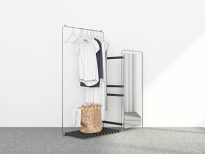 Modern Hanger Floor Hanger Mirror Coat Rack Hanger Test Hanger 3d model