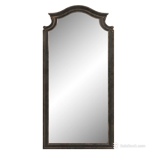 Vintage Full Length Mirror With Ornate Carved Frame And Classic Design Elements 3d model 