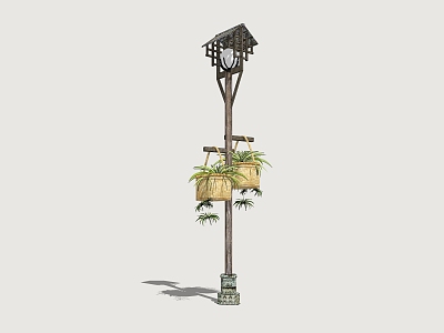 Street lamp high pole lamp rural street lamp landscape lamp 3d model