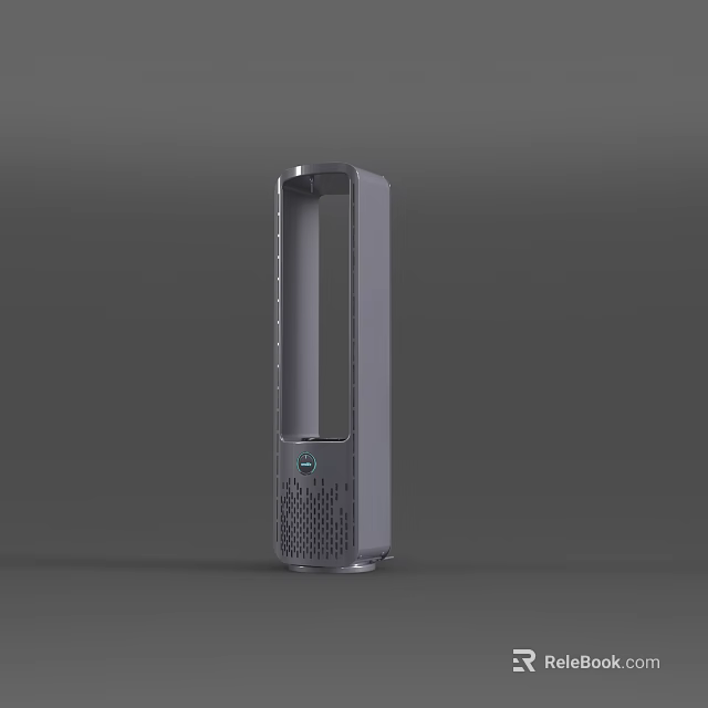 Modern Tower Air Cooler Fan With Grille Design And Control Panel 3d model 