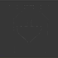Modern Metal Frame Structure With Geometric Lines And Decorative Components