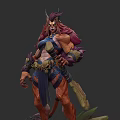 Mythical Reptile Warrior Character Design With Armored Outfit Vibrant Colors And Ornate Accessories