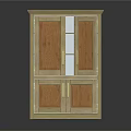 Simple Style Wooden Entryway Cabinet Sideboard With Double Door And Golden Handles