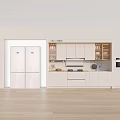 Modern Open Kitchen Interior With White Cabinets Island Counter And Appliances