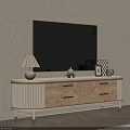 Light Natural Wood TV Stand With Storage Drawers For Cozy Modern Living Room Interior