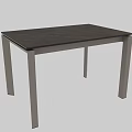 Modern Contemporary Dining Table Featuring Gray Surface And Sleek Metal Legs 3d model