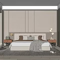 Elegant Modern Bedroom Interior Design With White Bed Gray Blanket Nightstands And Pendant Lights