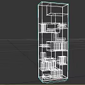 Modern White Bookcase With Geometric Compartments And Stacked Books Home Interior