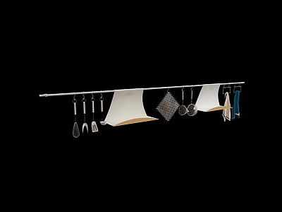 Elegant Modern Kitchen Chandelier With Stainless Steel Hanging Utensils And Tools 3d model