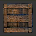 Rustic Wooden Crate Covered With Blue Draped Cloth And Textured Surface