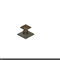 Four Decorative Golden Square Bases Featuring Carved Patterns And Symmetrical Layout