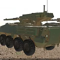 Two Tan And Green Armored Tanks On Sandy Terrain Under Blue Sky White Clouds