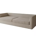 Modern Beige Two Seater Sofa With Upholstered Fabric And Simple Design 3d model