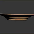 Hand Carved Sculptural Ceramic Plate In Pink With Concentric Patterns And Black Spots