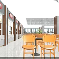 Bright Modern Spacious Restaurant With Clean Comfortable Dining Areas And Food Ordering Counters