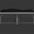 Sturdy Metal Frame Massage Table With Black Padded Top And Lower Storage Shelf