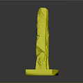 Wood And Stone Sculpture With Natural Cracked Texture On White Pedestal Base