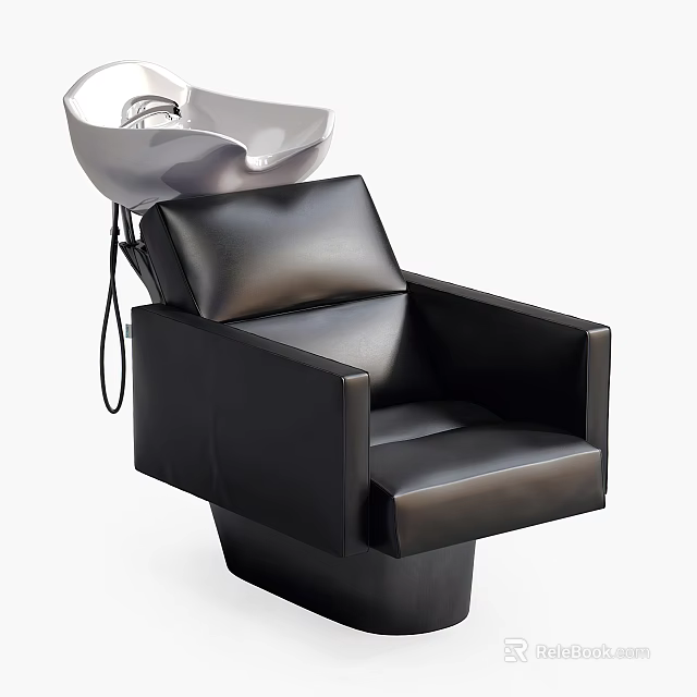 Luxury Black Leather Massage Chair With Modern Design And Comfortable Seating 3d model 