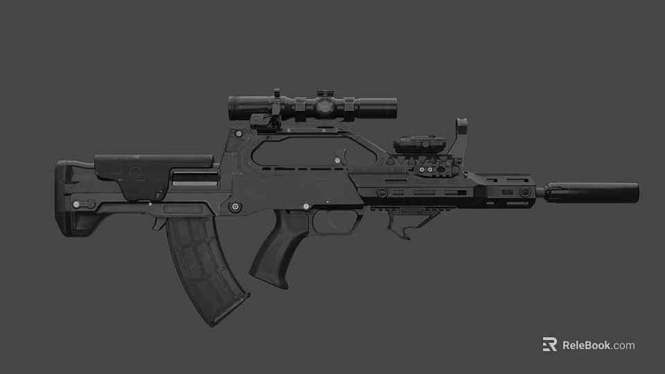 Modern Tactical Rifle Featuring Scope Ergonomic Grip And Advanced Attachments 3d model 
