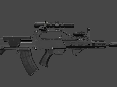 Modern Tactical Rifle Featuring Scope Ergonomic Grip And Advanced Attachments 3d model