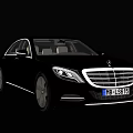 Black Mercedes-Benz Luxury Sedan Featuring Stylish Front Design Chrome Grille And Headlights