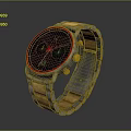 Elegant Modern Watch With Gold Blue Metal Strap And Dark Dial Fashion Accessory