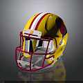 Yellow Tactical Helmet With Red Stripes Rooster Logo And Face Mask Weapon Gear