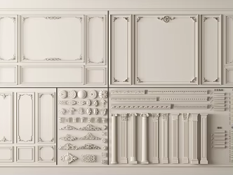French gypsum line gypsum line background wall ceiling corner line skirting line ground foot line cornice line gypsum spline line shade corner line decorative line 3d model