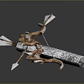 Decorative Bow And Arrow Design With Intricate Metallic Patterns Arrowhead And Fletching