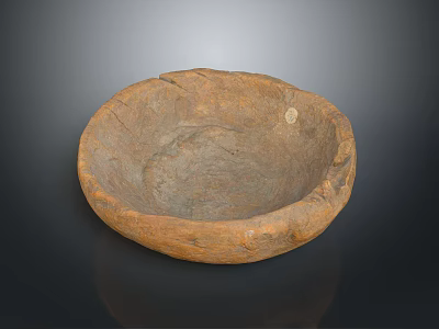 Ancient Clay Bowl With Hand Carved Sculpted Patterns And Textured Surface 3d model