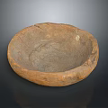 Ancient Clay Bowl With Hand Carved Sculpted Patterns And Textured Surface 3d model