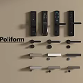 Poliform Various Door Locks And Handles With Modern Design And Black Hardware