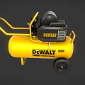 DEWALT Yellow Portable Air Compressor With Control Panel And Wheels 3d model