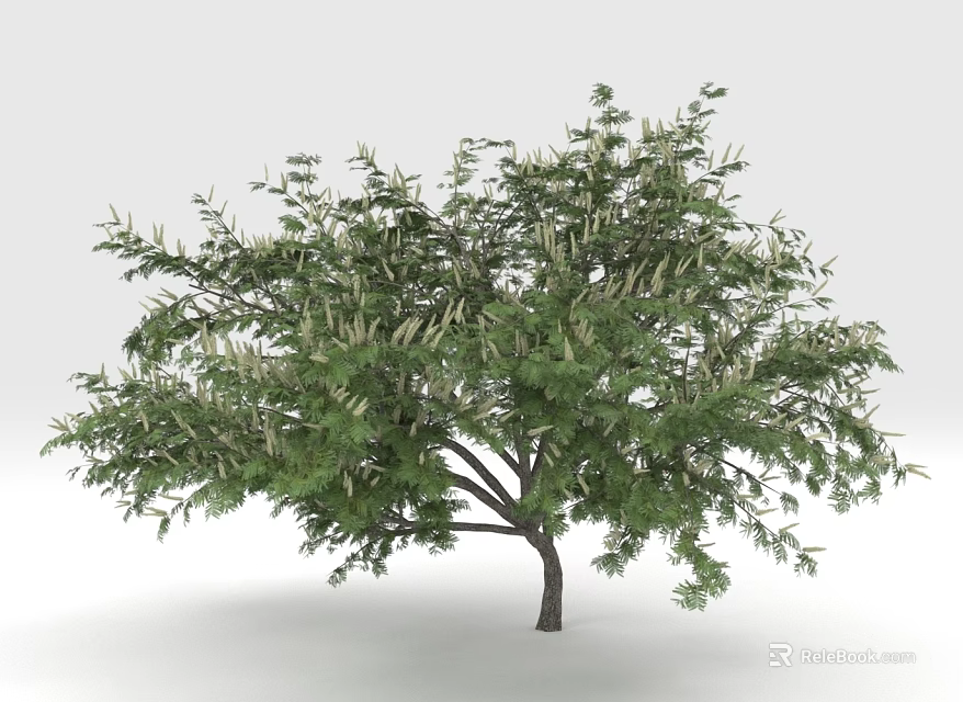 Lush Green Arbor With Dense Foliage And Slender Trunk For Landscape Decoration 3d model 