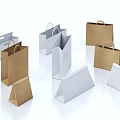 Stylish Everyday Shopping Bags In White And Brown With Practical Handle Designs