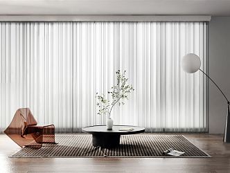 Modern curtains venetian blinds screen window 3d model