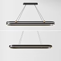 Modern Black Ring Shaped Chandelier With Golden Accents And Warm Illumination